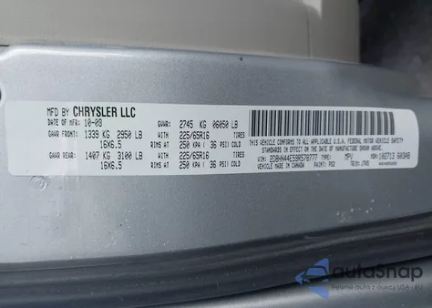 2009 Dodge Grand Caravan Se z USA, uszkodzony, nr VIN 2D8HN44E59R578777